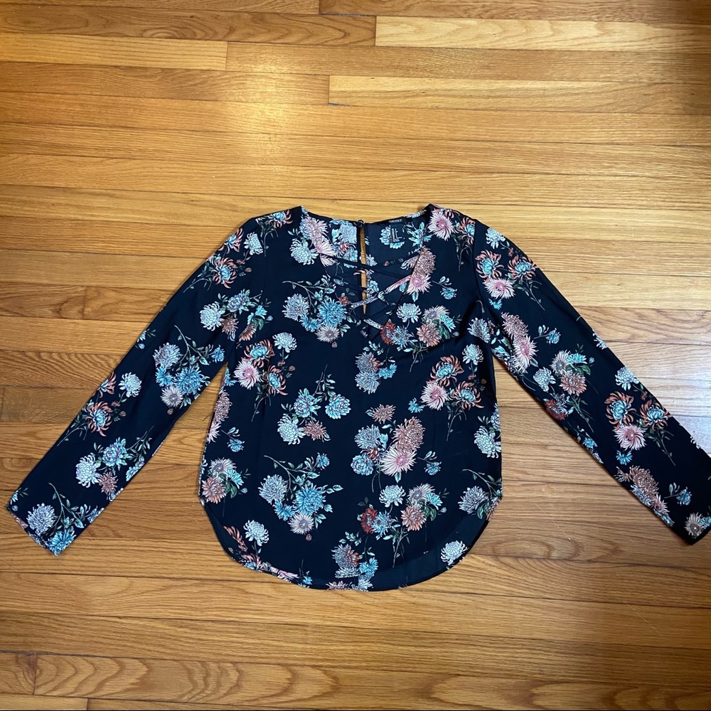 NWOT Floral Chiffon Shirt
